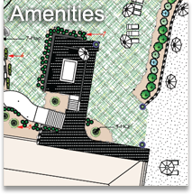 An exterior siteplan of the out door hot tub and beachfront at the Center Harbor Inn